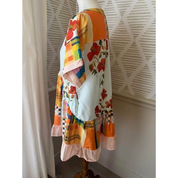 Women’s XS Mixed Print Floral Mini Dress - Picture 3 of 5